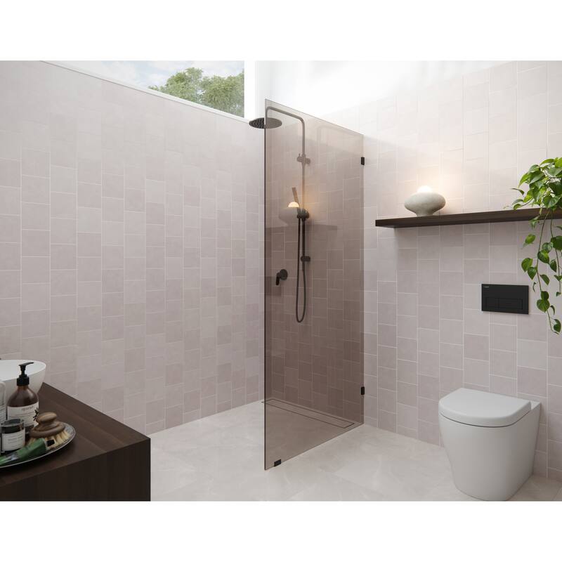 Ursa 30 in. x 78 in. Fully Frameless Glass Shower Panel - Single Fixed Panel with Bronze Tint