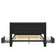 preview thumbnail 17 of 24, Leather Upholstered Platform Bed with Drawers and Charging Station,Queen Size