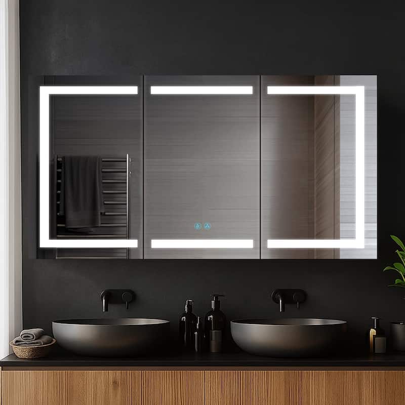 Blossom LED Medicine Cabinet, Lighted Mirror, Defogger, Dimmer - 60x32