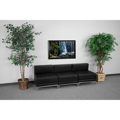 3 Piece LeatherSoft Modular Lounge Set with Taut Back and Seat - 84"W x 28.75"D x 27.25"H