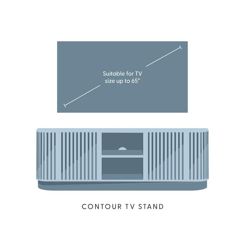 Plank and Beam Contour Curved Mid-Century Modern Sideboard/TV Stand