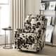 Arlette Contemporary Floral Manual Swivel Recliner with Tufted Back - Brown