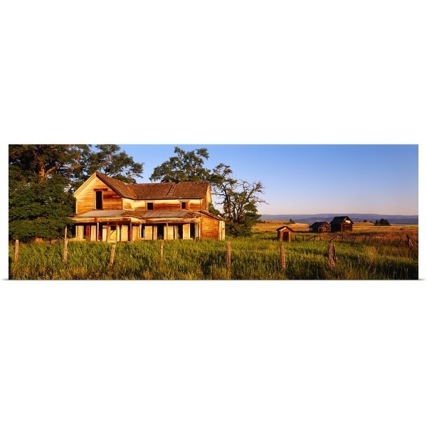 "Farmhouse on a landscape, Imbler, Union County, Oregon" Poster Print