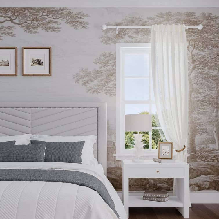 Acroma Adjustable Single Curtain Rod and Coordinating Finial Set