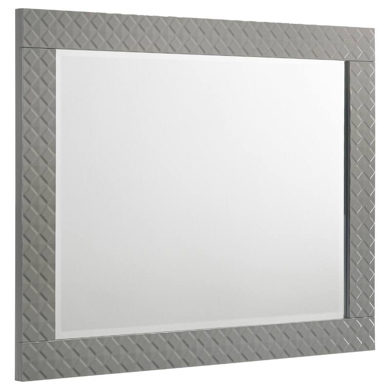 Ivon Dresser Mirror, Gray High Gloss Finish, Rectangular 37 Inch