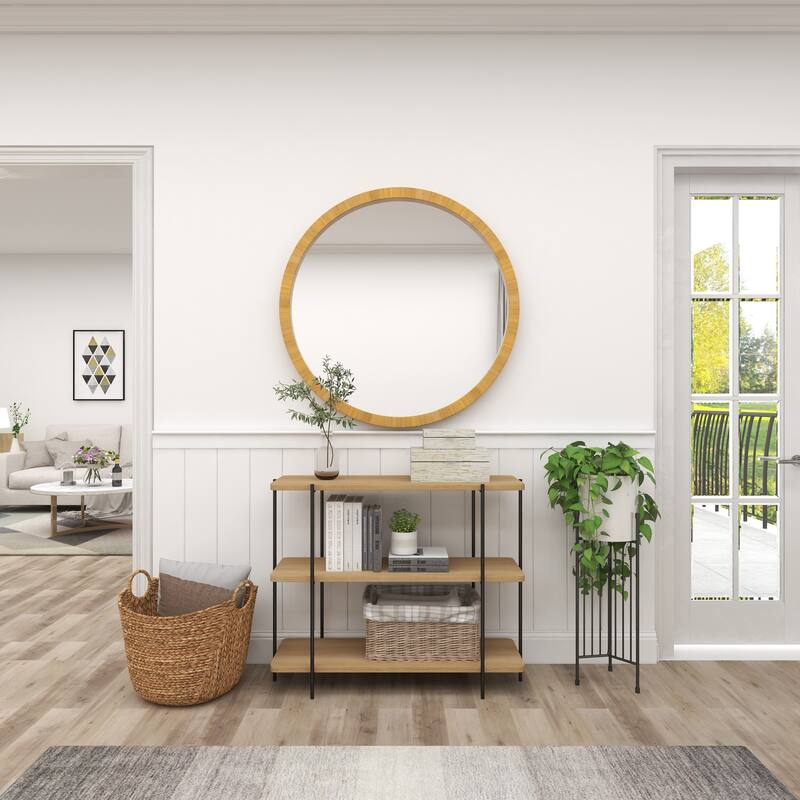 Brown Contemporary Wall Mirror