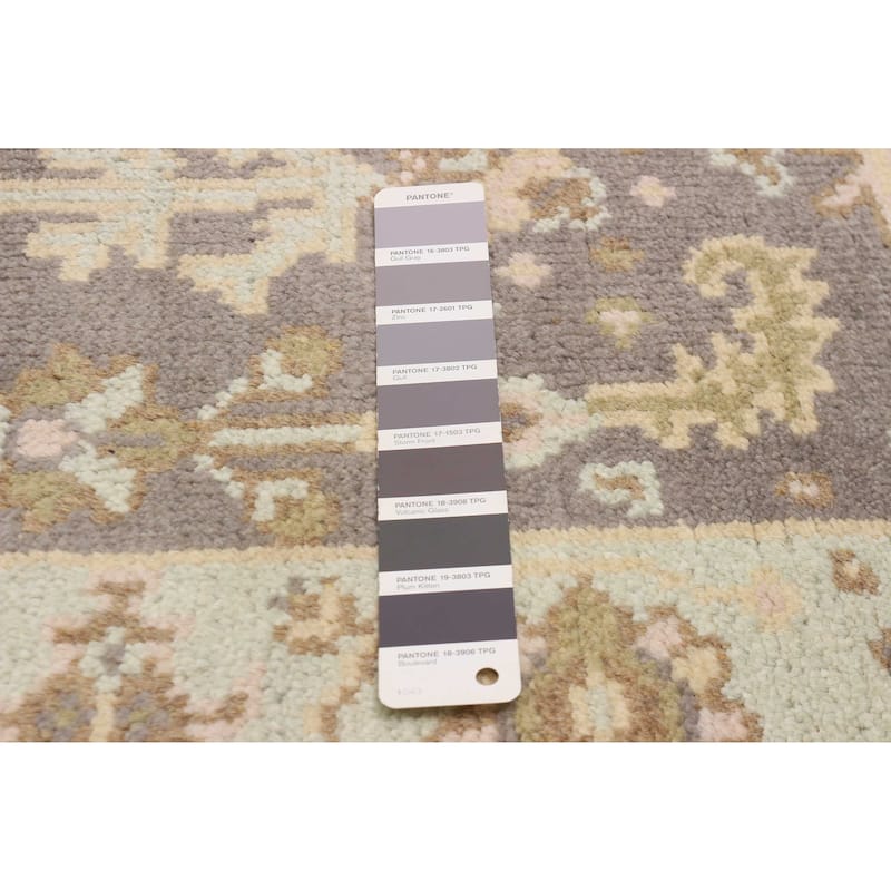 ECARPETGALLERY Hand-knotted Royal Oushak Dark Grey Wool Rug - 2'8 x 7'11