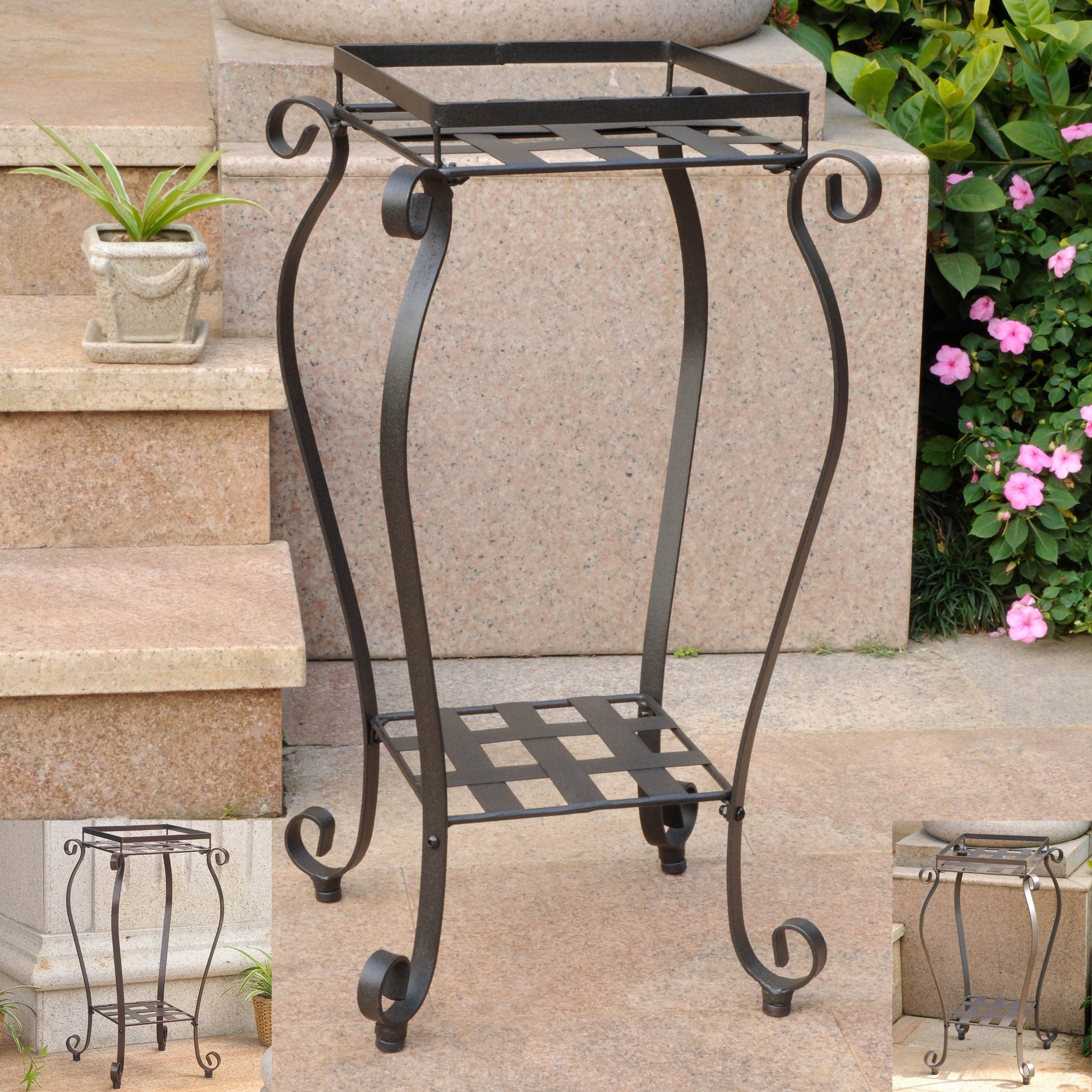 Mandalay Square Iron Plant Stand