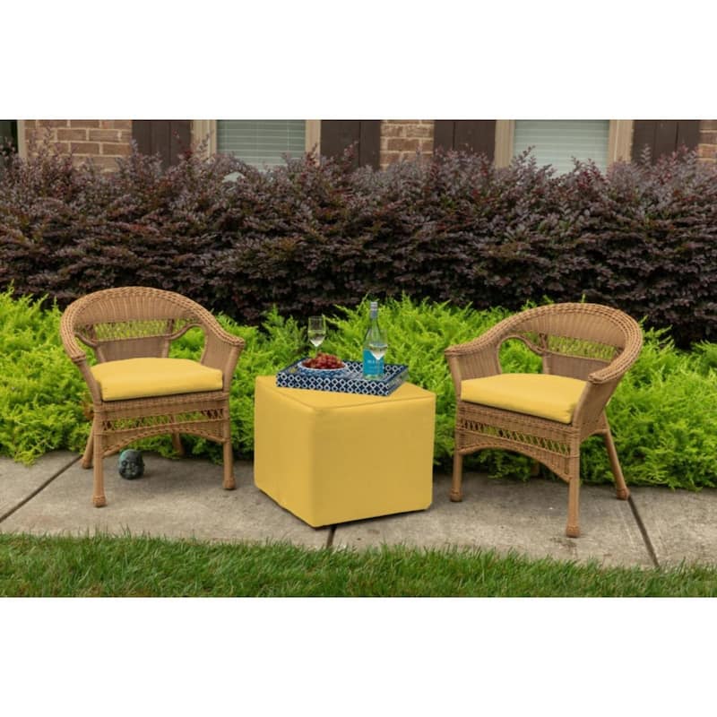 Sunbrella Solid Fabric 1-Piece Indoor/Outdoor Wicker Seat Pad, 18"W x 18"L