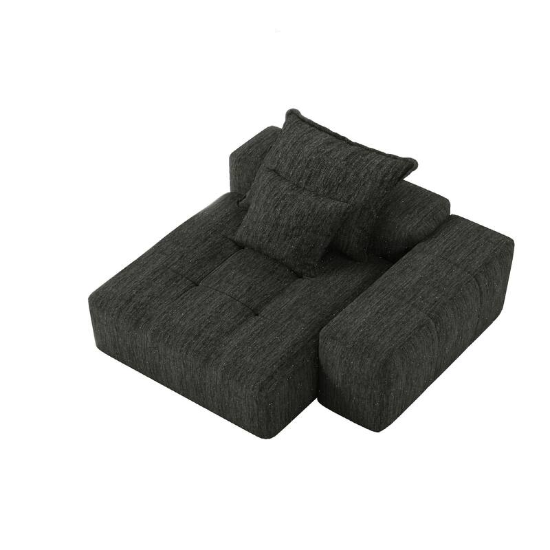 Modern DIY Combination Tufted Modular Sofa with 2 Pillows