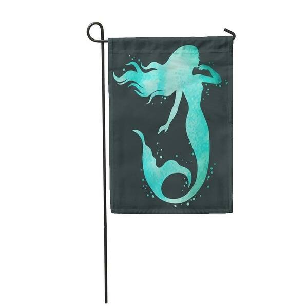 Blue Tail Hand Mermaid Watercolor Silhouette Fantasy Swimming Abstract ...