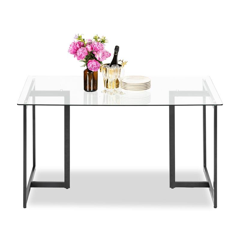 Homy Casa 55'' W Rectangular Transparency Dining Table