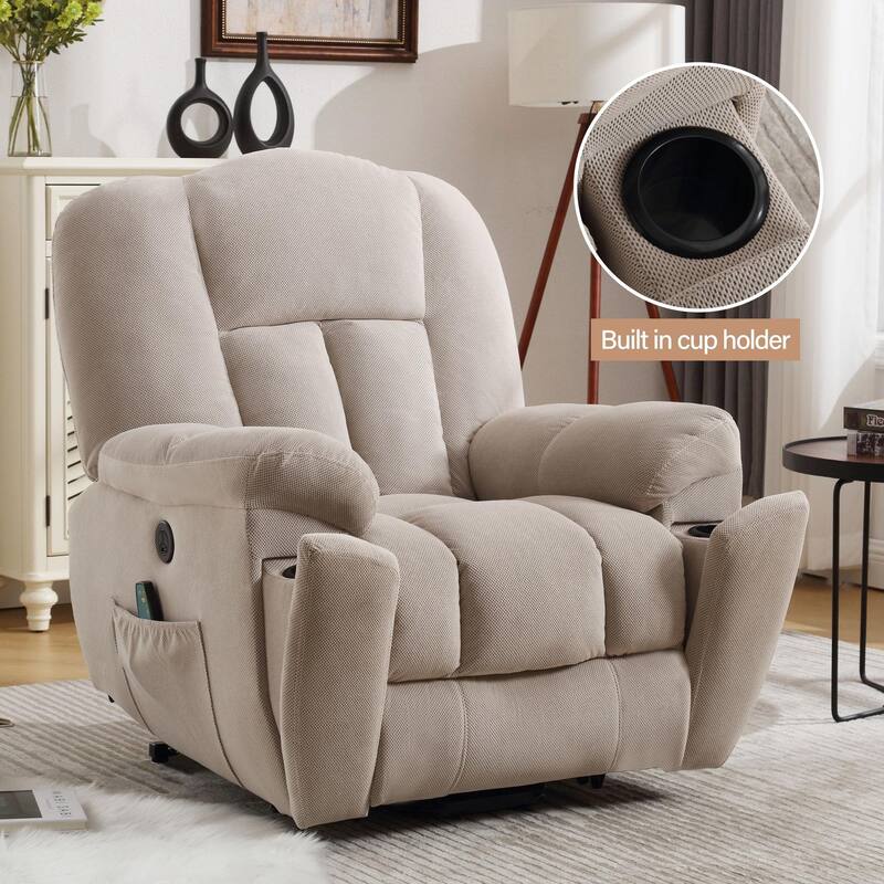 Power Lift Recliner Chair with Heat, Massage, USB Port