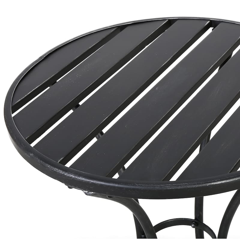 Roomfitters 3-Piece Metal Bistro Set, Outdoor Patio Table and Chairs for Garden, Balcony or Deck