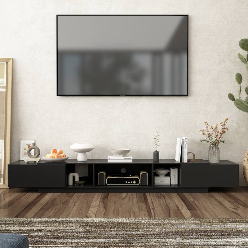 94.5" TV Stand Efficient Cable Management and Spacious Storage Console