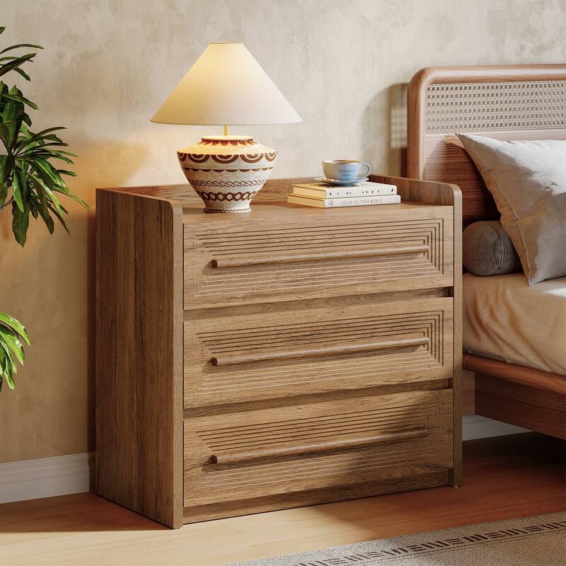 32" Wide Oversized Nightstand with 3 Drawers
