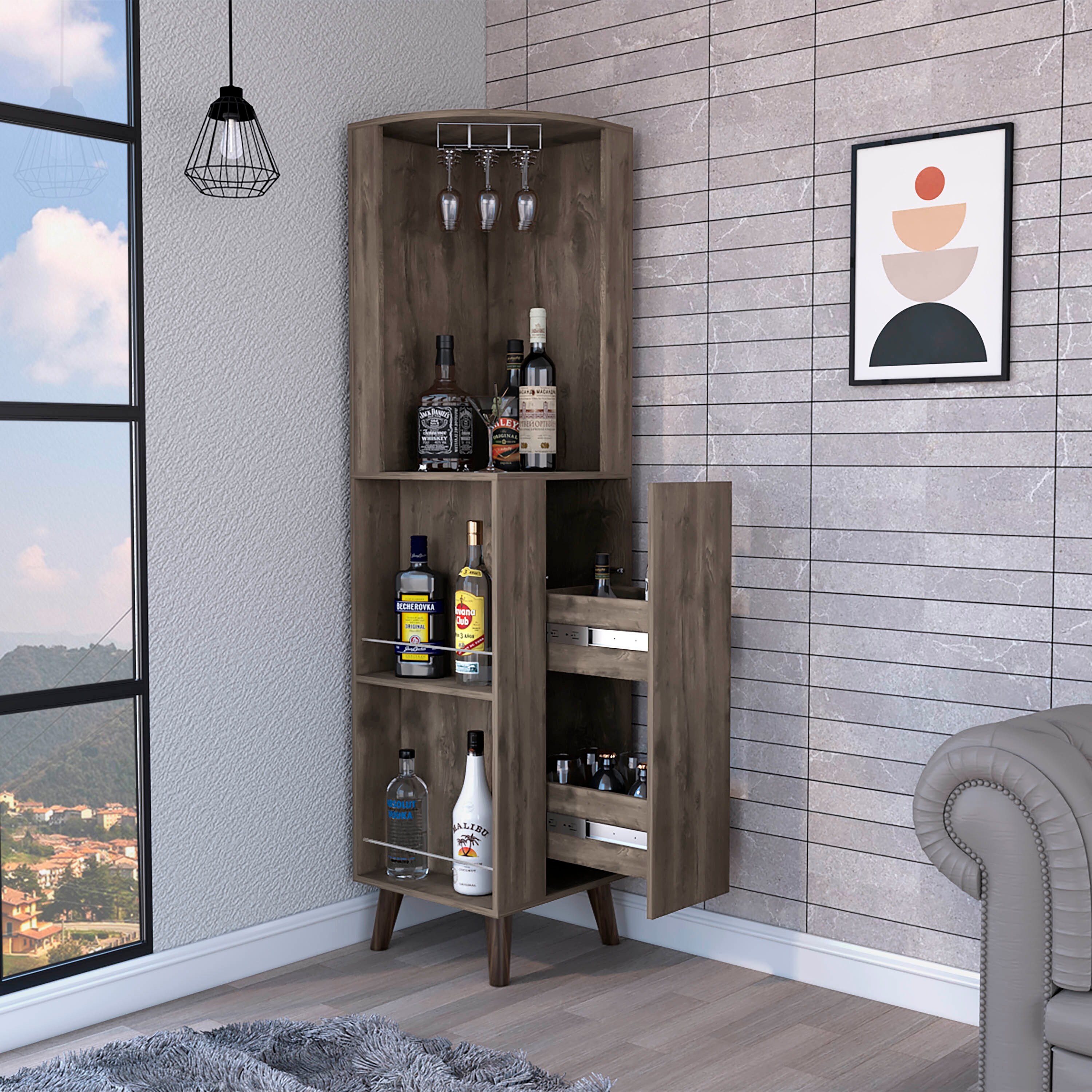 Corner whisky sales cabinet
