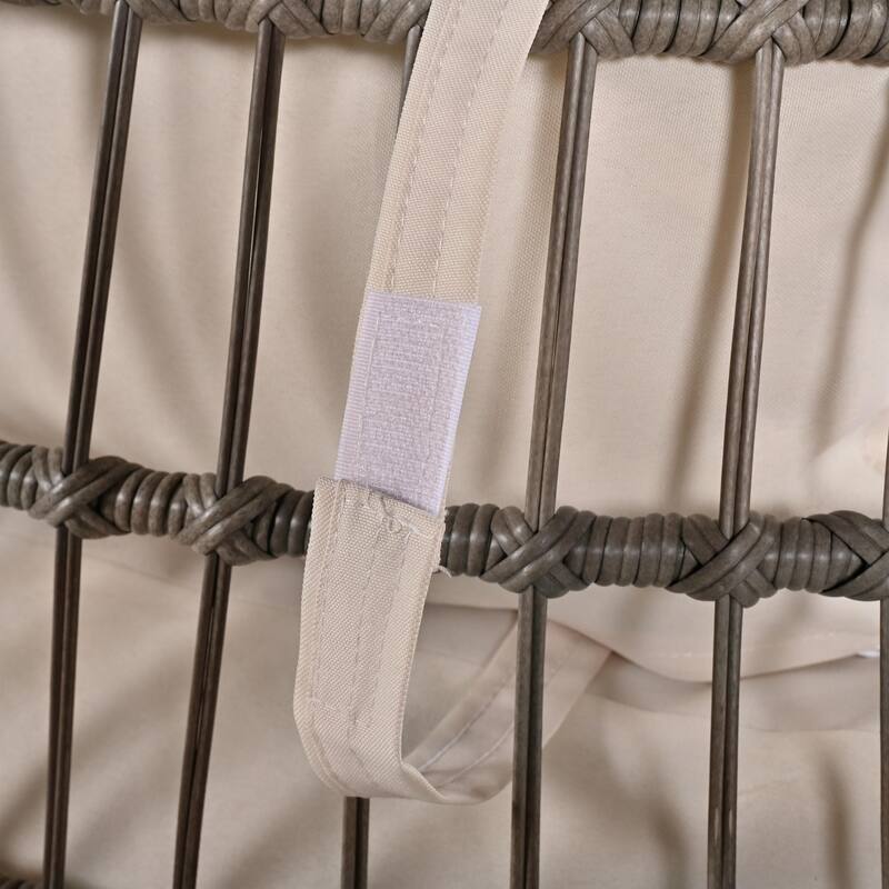 Swivel Rattan Egg Patio Chair with Cushions and Rocking Function