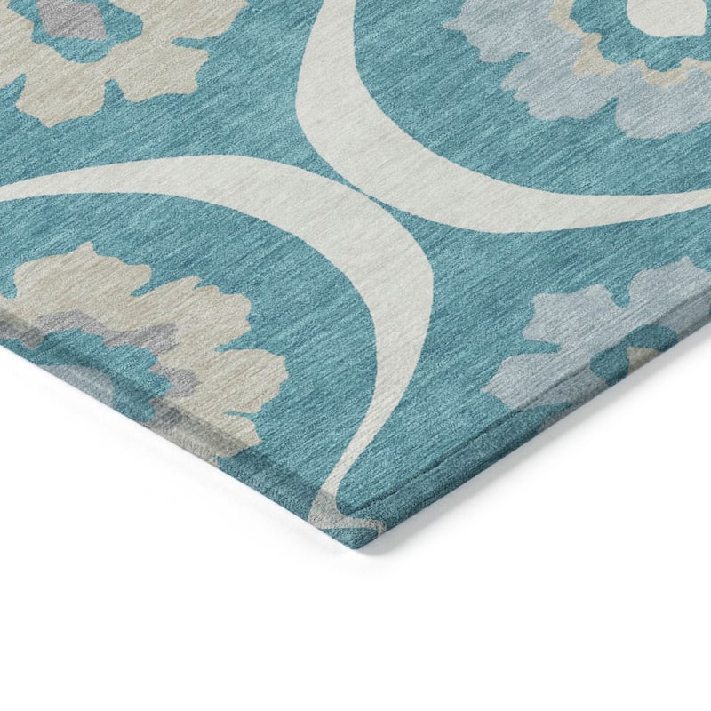 HomeRoots Medallion Transitional Rectangle Outdoor Rug