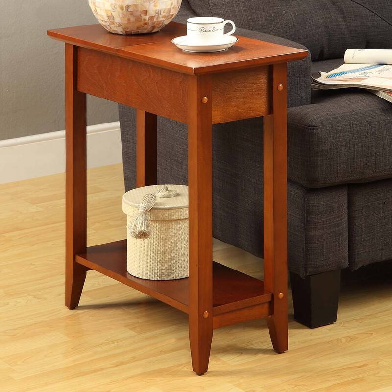 Convenience Concepts American Heritage Flip Top End Table with Shelf