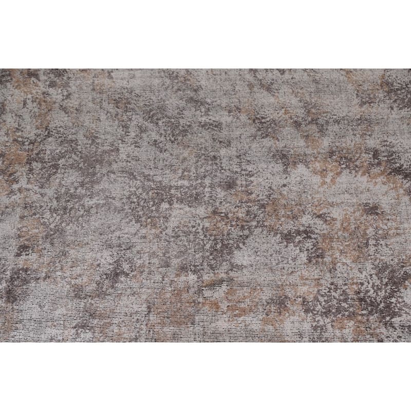 Beige Modern Area Rug Handmade Wool Carpet - 8'0"x 11'4"