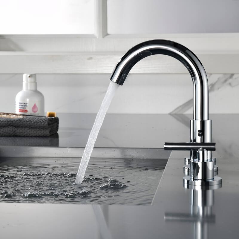 Modland 8 Inch Widespread Bathroom Faucet with Pop-Up Drain 2-Handle Vanity Sink Faucet