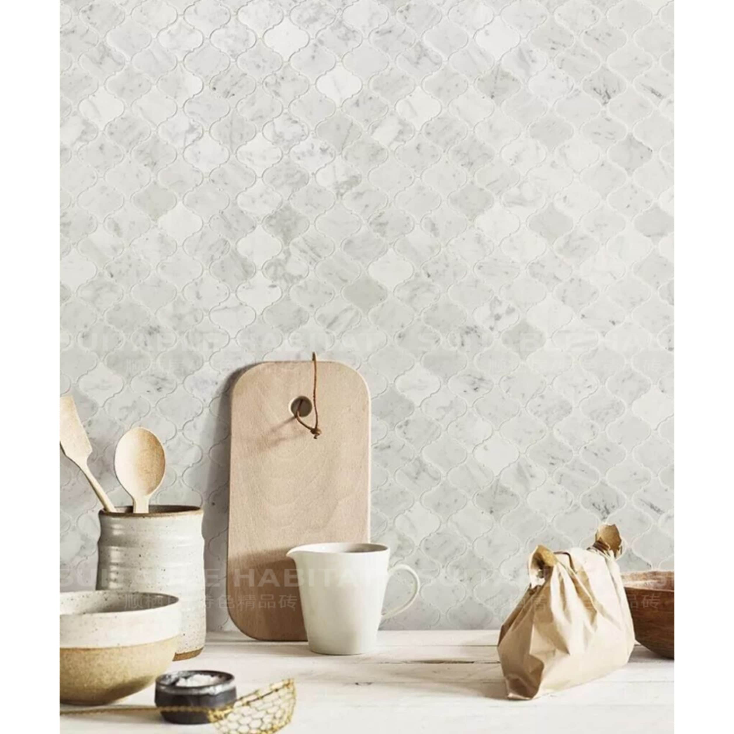 Shop For Carrara Marble Mosaic Decorative Backsplash Tile 12 X 12 X 0 38 Pc Get Free Delivery On Everything At Overstock Your Online Home Improvement Shop Get 5 In Rewards With Club O 30865913