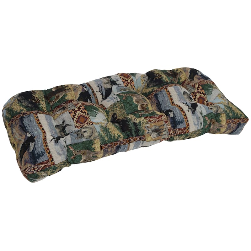 42-inch by 19-inch Rounded Back Tapestry Loveseat Cushion (Multiple Patterns) - 42 x 19 - Wild North