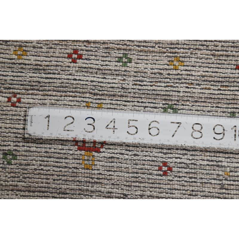 Striped Gabbeh Indian Area Rug Handmade Oriental Wool Carpet - 7'9" x 9'8"