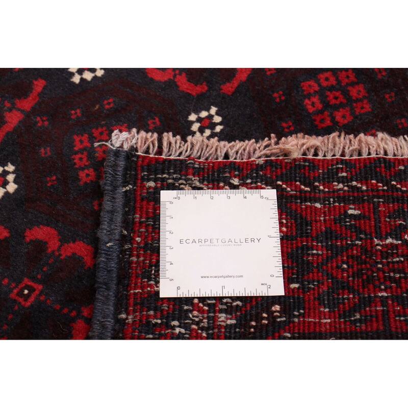 ECARPETGALLERY Hand-knotted Royal Baluch Navy, Red Wool Rug - 3'4 x 6'1