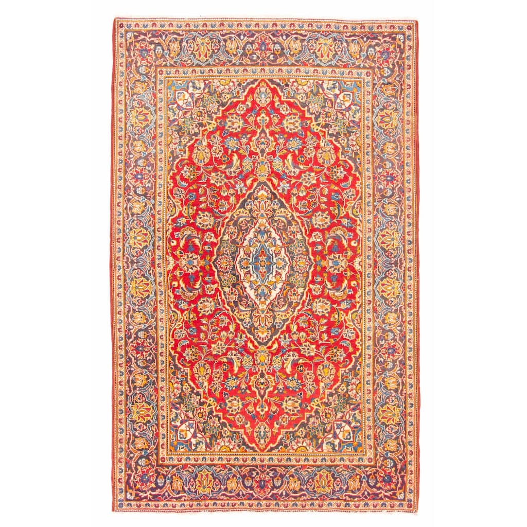 ECARPETGALLERY Hand-knotted Kayseri Red Wool Rug - 4'5 x 7'3