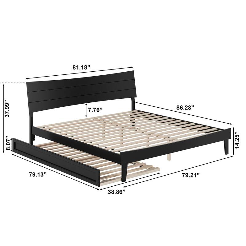 Phoenix Wood Platform Bed with Trundle