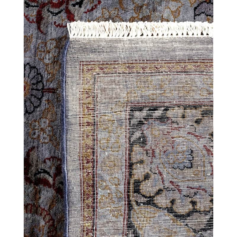 Overton Hand Knotted Wool Vintage Inspired Modern Contemporary Overdyed Gray Area Rug - 6' 1" x 8' 10"