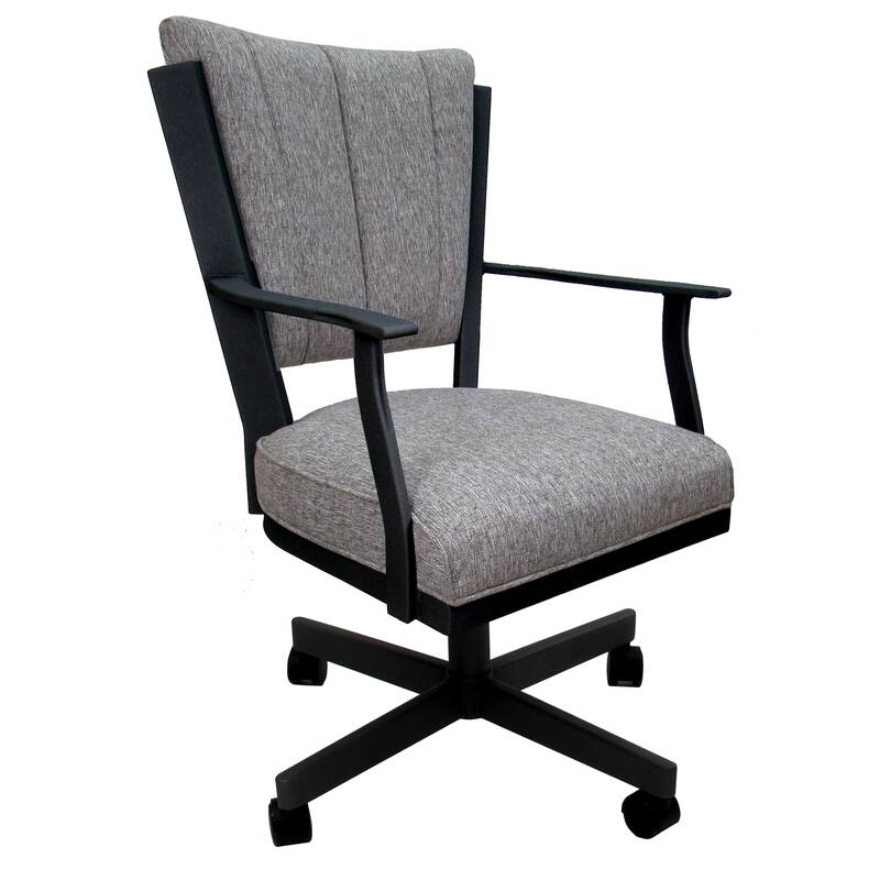 Montana Swivel Metal Dining Caster Chair on Reading Base - MojaveGrey - Black