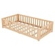 preview thumbnail 16 of 106, Twin/Full/Queen Size Floor Bed with Safety Guardrails for Kids, Wood Montessori Bedframe w/ Door, Children's Noiseless Beds
