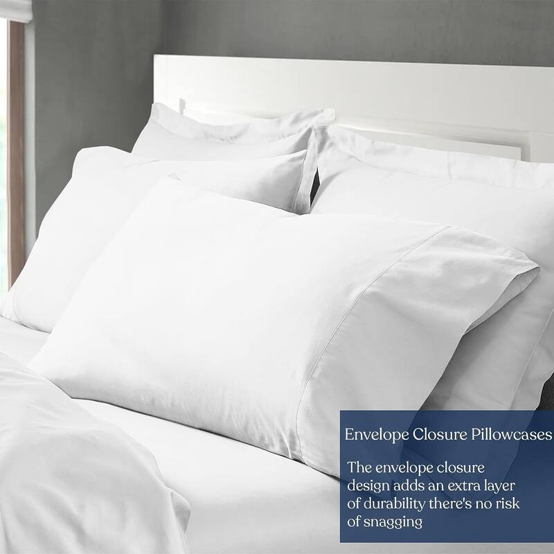 Delara 100% Eucalyptus Lyocell Tencel Pillowcase, Naturally Cooling, Super Soft, Moisture-Wicking, Smooth & Breathable