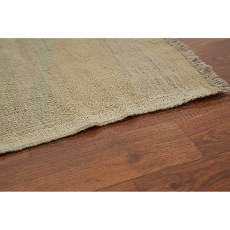 Hand Woven Oriental 100% Wool Carpet Southwestern Geometric Multi-Colored Kilim Area Rug - 5' 10'' X 3' 9''