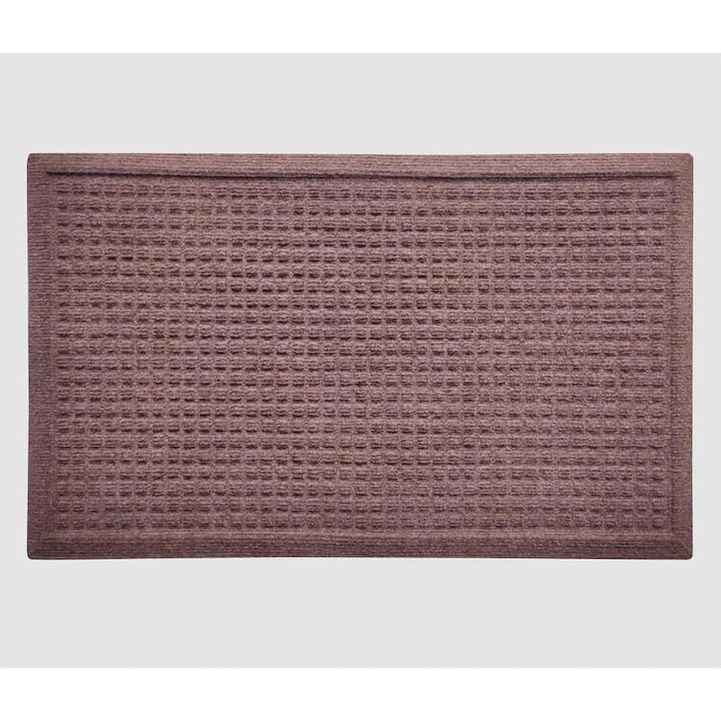 A1HC New All Weather Superior Dirt and Moisture Absorbing Polypropylene Door Mat with Non-Slip Backing for Inside Outside Use - 24"x36" - Chocolate Brown