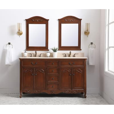 60" Double Bathroom Vanity Sink
