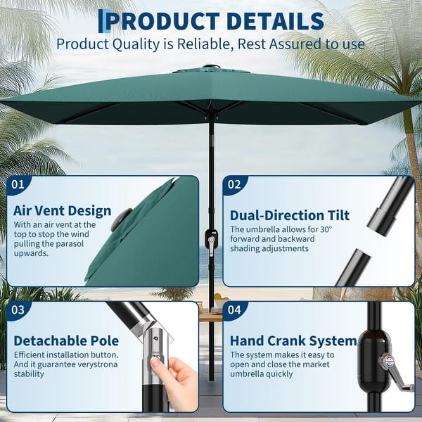 9' round patio umbrella Flash Furniture with 1.5