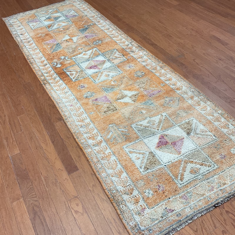 HERAT ORIENTAL Handmade Turkish Oushak Wool Runner - 3'7" x 11'