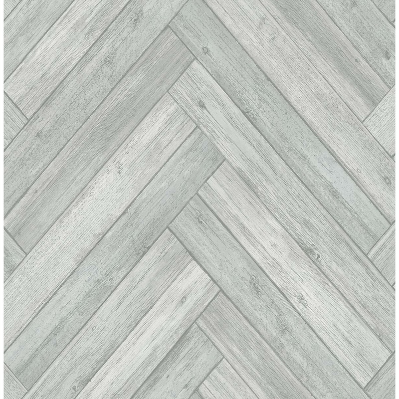 Seabrook Designs Stacked Chevron Faux Wood Unpasted Wallpaper