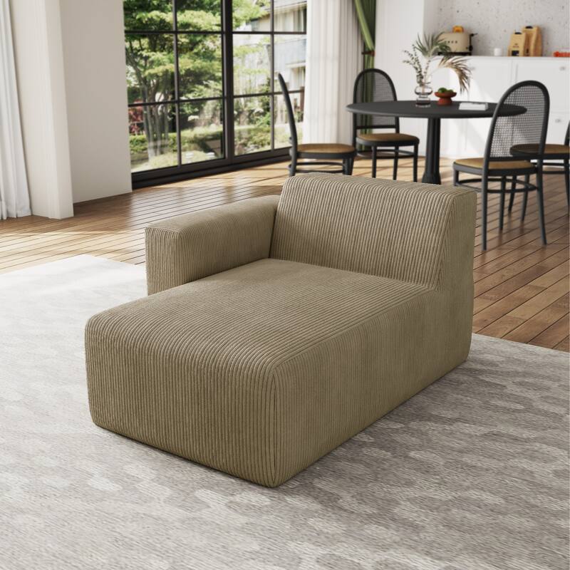 Indoor Modern Corduroy Chaise Lounge Couch