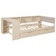 preview thumbnail 10 of 9, Cream Wood Twin Size Platform Bed with Storage Shelves and 2 Drawers