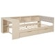 preview thumbnail 9 of 16, Twin Size Wood Platform Bed with Storage Shelves, Drawers, Charging Station and Upholstered Headboard, Cream