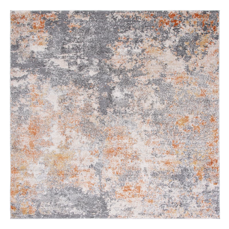 SAFAVIEH Aston Shahide Modern Abstract Rug - 6'7" Square - Grey/Gold