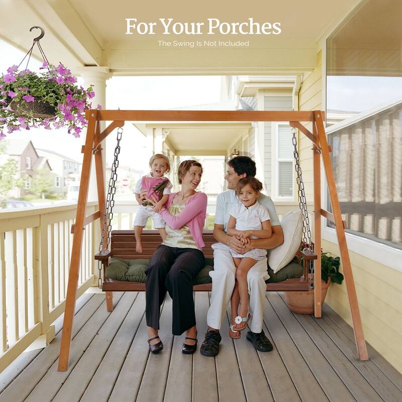 6.9*4.4*5.7ft Wooden Porch Swing Frame - Brown