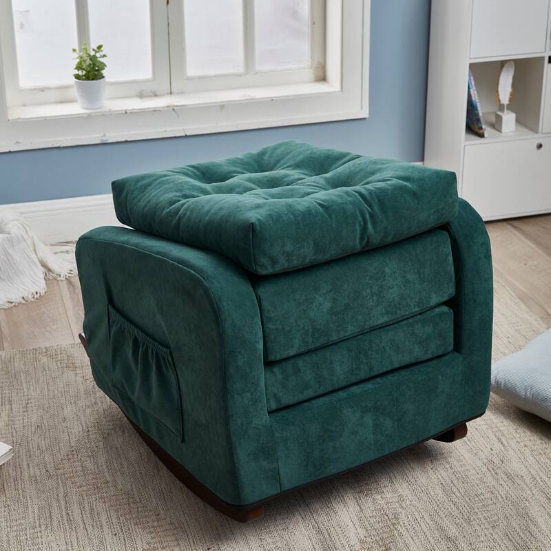 28.74" High Back Rocking Chair with Side Pocket