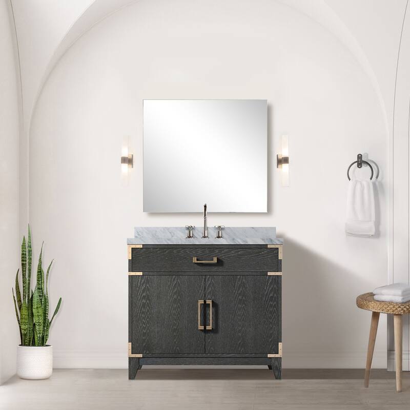 Laurel Bath Vanity with Carrara Marble Top and Sink