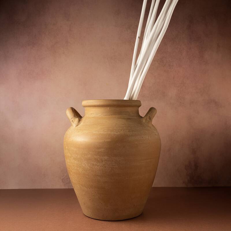 Terracota Vase w/ Handles 11"H - Natural Terracotta